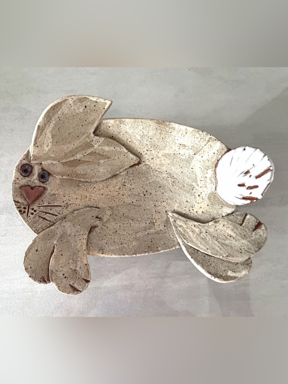 Whimsical Handcrafted Pottery, Rabbit “Catch-All” for Jewelry, Coins, Keys, etc